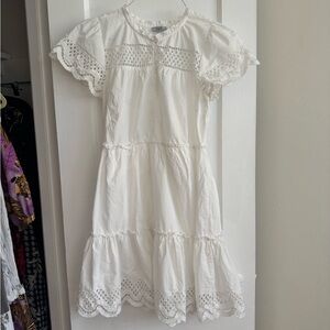 Rails White Eyelet Tiered Dress